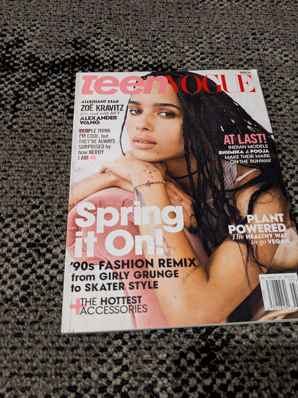 Teen Vogue Magazine March 2016 Issue featuring Zoe Kravitz on cover